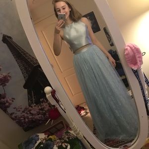 Blue Prom Dress Backless